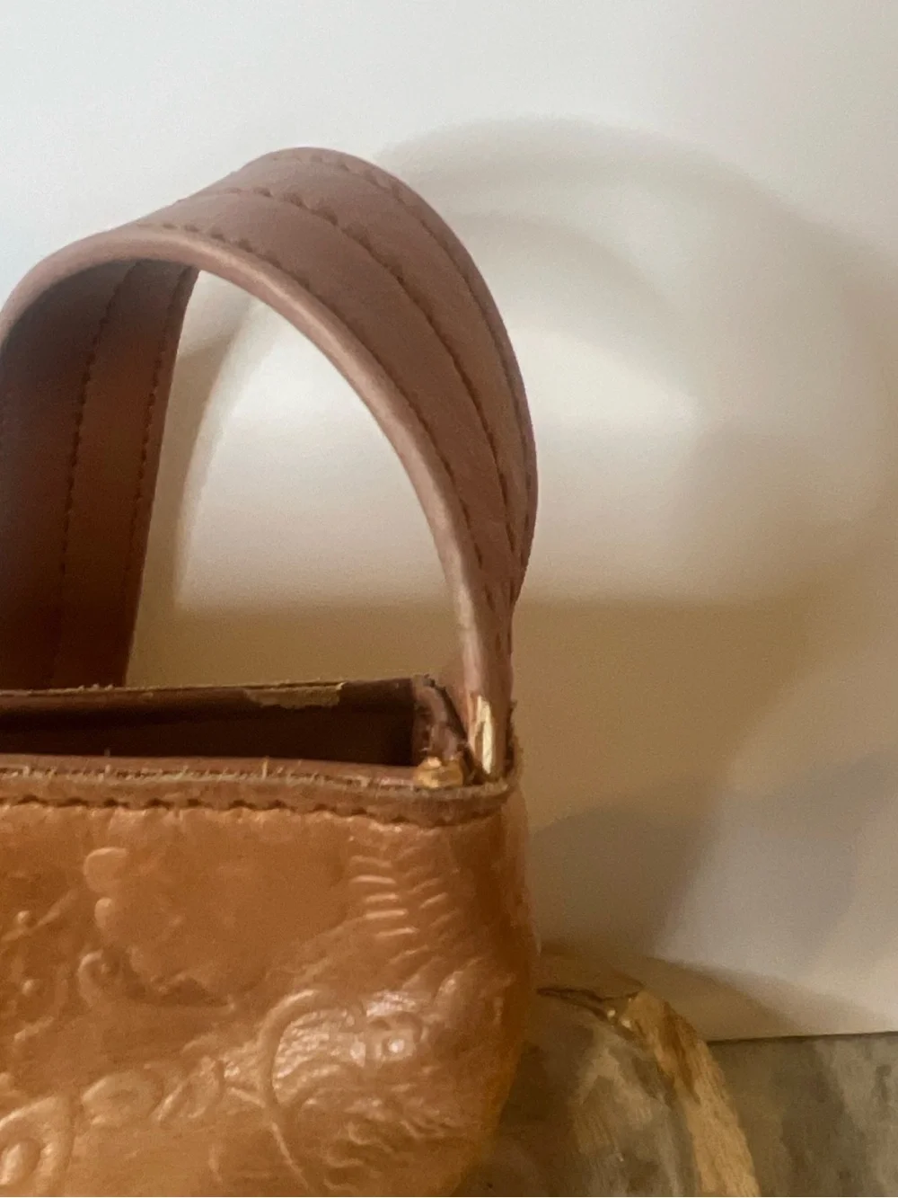 The Sak tan leather crossbody with beige interior
